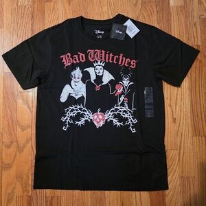 Disney Black 'Bad Witches' Graphic Tee Size MEDIUM NEW with Tags